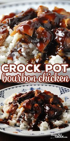 Traditional Crockpot Meals, Chinese Food In Crockpot, Crockpot Recipes Bourbon Chicken, Crockpot Bourbon Chicken Easy, Crockpot Chinese Recipes, Slow Cooker Bourbon Chicken Recipes, Crockpot Burbon Chicken Easy, Crockpot Burbon Chicken, Crockpot Boneless Chicken Breast Recipes