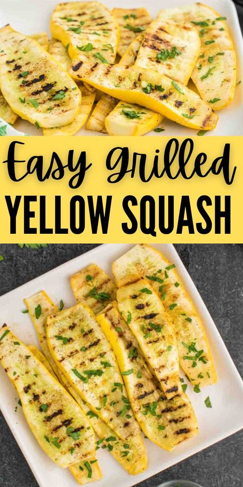 Crookneck Squash Recipes, Grilled Yellow Squash, Cooking Yellow Squash, Easy Smoker Recipes, Grilling Recipes Pork, Grilled Squash, Grilled Chicken Recipes Easy, Grilled Vegetable Recipes, Grilled Beef Recipes