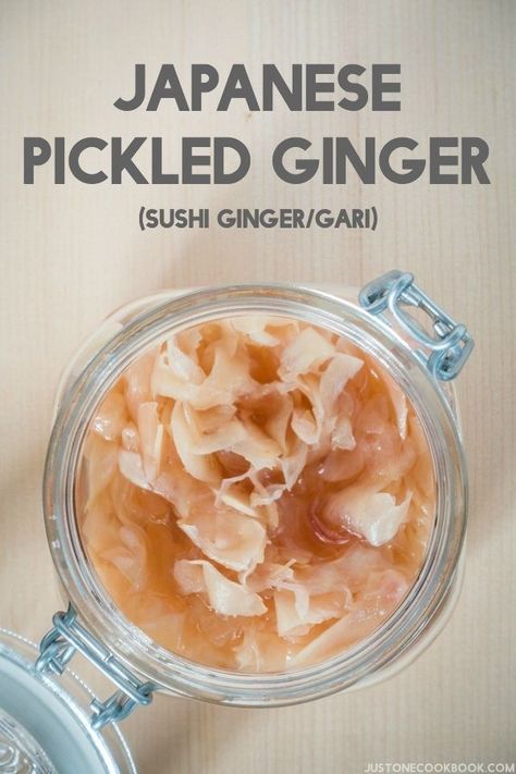 Pickled Ginger 新生姜の甘酢漬け (ガリ) - Often served with sushi or sashimi, Pickled Ginger (known as Gari in Japanese) is perfect for cleansing the palate and enhancing the flavors of your meal. This recipe teaches you how to make sushi ginger at home. #sushi #pickled #asianrecipe #japanesefood #sushigingerrecipe | Easy Japanese Recipes at JustOneCookbook.com Drunken Pickles Recipe, Traditional Asian Dish, Sushi Ginger, Just One Cookbook, Japanese Diet, Easy Japanese Recipes, Mapo Tofu, Fermentation Recipes, Pickled Ginger