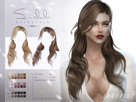 Medium Length Wavy Hair, Sims 4 Tsr, Sims 4 Cas Mods, Pelo Sims, Sims 4 Teen, Sims 4 Dresses, Club Hairstyles, Sims 4 Characters, The Sims 4 Download