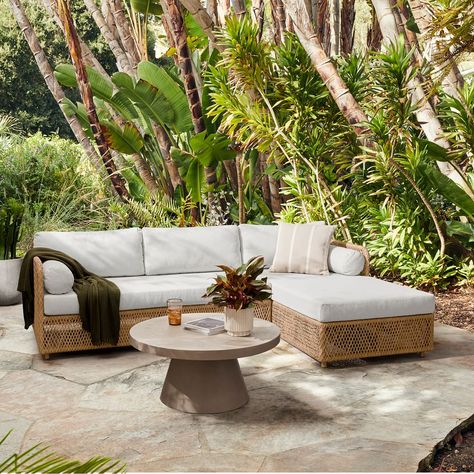 Coastal Sectional, Screen Patio, Yard Remodel, Sectional Patio Furniture, Sectional Furniture, Patio Inspiration, Patio Style, Outdoor Couch, Outdoor Coffee Tables