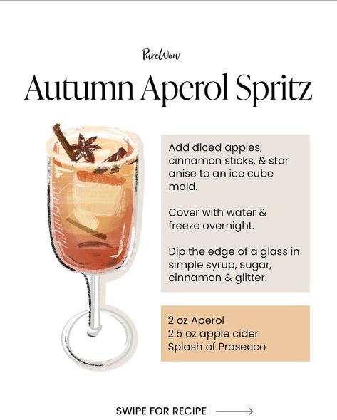 Fall Cocktail Recipes, Cranberry Cobbler, Aperol Spritz Recipe, Spritz Recipe, Fall Cocktails Recipes, Fall Cocktail, Thanksgiving Drinks, Boozy Drinks, Mixed Drinks Recipes