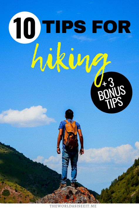 Planning a hike? Here are the top 10 tips for hiking to help you have a fun and safe hike! This guide to day hiking has everything from what to pack for a hike to hiking safety tips. I hiking tips I outdoor tips I tips for outdoors I hiking advice I advice for hiking I #hiking #outdoors #traveltips Beginner Hiker, Beginner Hiking, Hiking Essentials, Hiking Guide, Hiking Destinations, International Travel Tips, Backpacking Tips, Hiking Tips, Budget Travel Tips