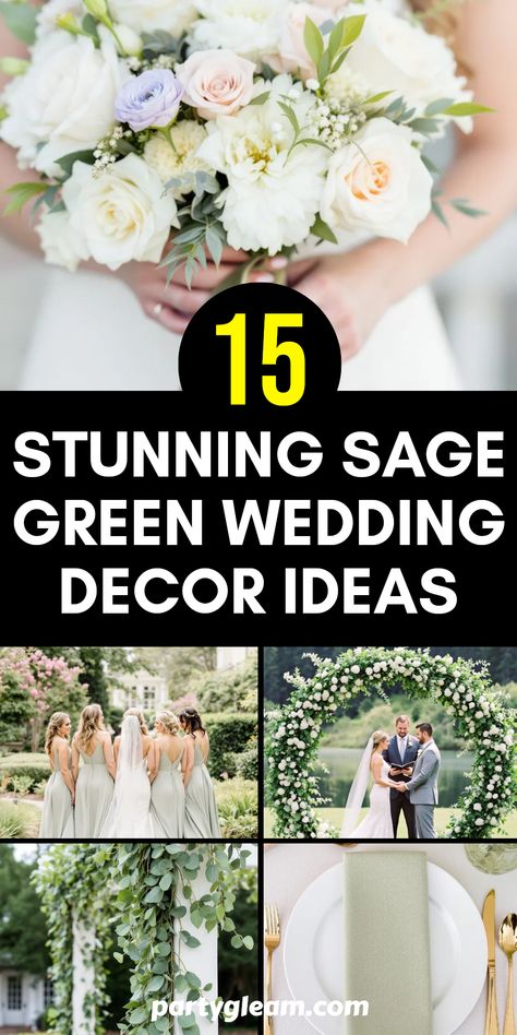 Transform your wedding into a dreamy celebration with these 15 stunning sage green wedding decor ideas. From elegant sage green napkins beautifully paired with gold accents to lush eucalyptus garlands that whisper romance, every detail makes a statement. Imagine a lovely ceremony backdrop in soft emerald or graceful bridesmaid dresses exuding charm. Add delightful sage green velvet ribbons to your bouquets for that perfect finishing touch. Explore these gorgeous ideas to create an enchanting atmosphere that everyone will remember. Sage Outdoor Wedding, Sage Green Tan And White Wedding, Blush And Sage Green Wedding, Sage Green And Blush Wedding Decor, Green Wedding Decor Ideas, Wedding Ideas Sage Green, Sage Green Wedding Decor, Sage Green Napkins, Sage Green Candles