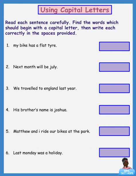 Using capital letters online worksheet for Grade 2. You can do the exercises online or download the worksheet as pdf. Worksheet Grade 1, Fun Preschool Worksheets, Capital Letters Worksheet, Brush Lettering Worksheet, Preschool Worksheets Free Printables, Figurative Language Worksheet, Punctuation Worksheets, Alphabet Letter Worksheets, Letter Recognition Worksheets