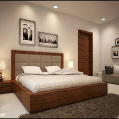 Interior and exterior project, pixel works | homify Simple Bed Design Woods, Wooden Bed Design Modern Luxury, Wooden Bed Design Modern, बेडरूम डिजाइन, Indian Bedroom Design, Apartemen Studio, Bed Back Design, N Design, Modern Style Bedroom