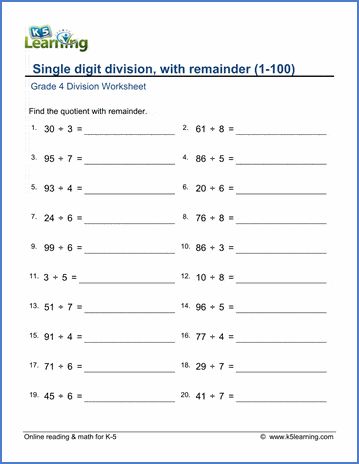 Free 4th grade mental division worksheets, including division facts practice, dividing by 10 and 100, dividing by whole tens and whole hundreds, single-digit division and division with remainders. No login required. Division Worksheets Grade 3, Division Worksheets Grade 4, Division With Remainders, Grade 5 Math Worksheets, Math Division Worksheets, Math Learning Center, Mental Maths Worksheets, Multiplying Decimals, Math Exercises