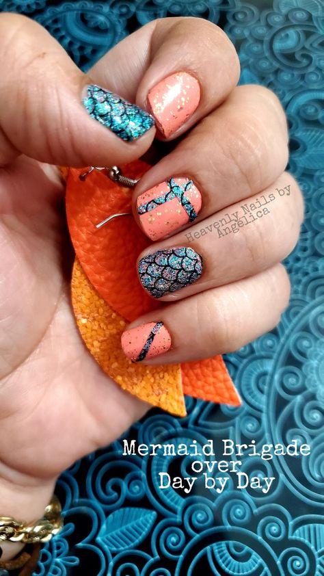 Color Street Mermaid, Color Street Caribbean Coral Combo, Color Street Mermaid You Look, Color Street Mermaid Brigade Combo, Color Street Nails Deep Diving Combo, Color Street Mermaid Brigade, Color Me Badd, Nail Patterns, Great Nails