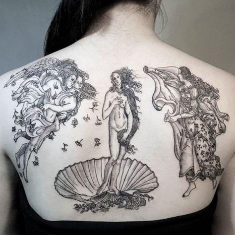 Venus Aphrodite Tattoo, Body With Tattoos, Venus Tattoo, Art Inspired Tattoos, Tattoo Painting, Pencil Shavings, Kunst Tattoos, Shape Tattoo, Birth Of Venus