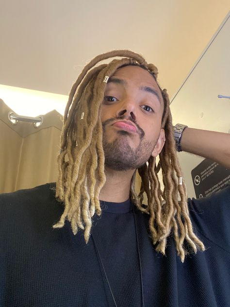 faux locs blonde men #fauxlocs #menhairstyle #hairstyles #blackhairstyles Faux Locs Men, Faux Locs Blonde, Locs Blonde, Locs Men, Blonde Men, Faux Locs Hairstyles, Blonde Guys, Afro Hair, Faux Locs