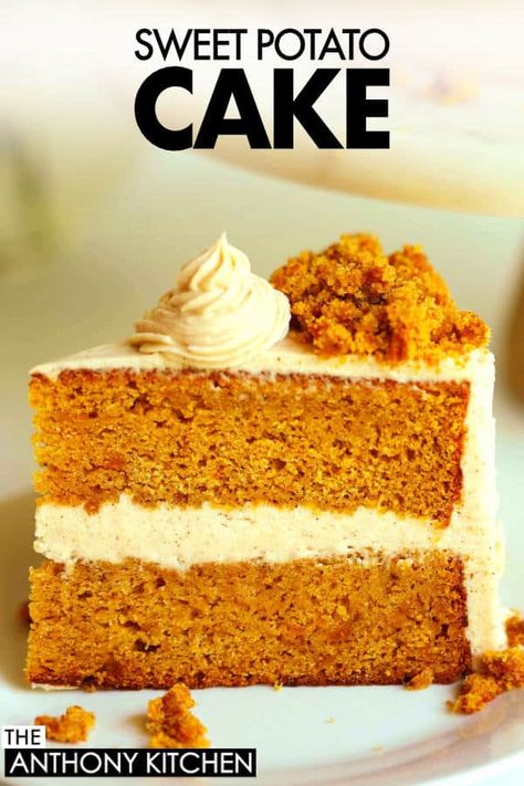 Sweet Potato Layer Cake, Sweet Potatoes Cake Recipe, Sweet Potato Cake Southern, Sweet Potato Dessert Recipes, Potato Party, Sweet Potato Cakes, Sweet Potato Cake Recipe, Sweet Potato Cupcakes, Recipe Menu