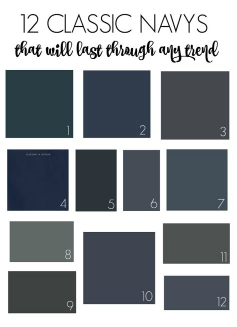 12 Classic Navys That Will Outlast Any Trend Club Navy Ralph Lauren Paint, Behr Evening Hush, Behr Very Navy, Benjamin Moore Evening Sky, Mysterious Benjamin Moore, Cyberspace Sherwin Williams Exterior, Charcoal Blue Sherwin Williams, Cyberspace Sherwin Williams, Sherwin Williams Cyberspace