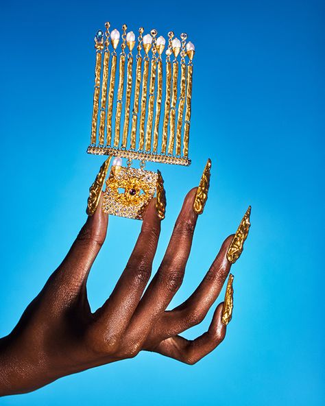 Schiaparelli campaign :: Behance Surrealism Fashion, Tassel Chandelier, Runway Earrings, Glamorous Nails, Pretty Pins, Orange Aesthetic, Evil Eye Earrings, Brand Book, Couture Details