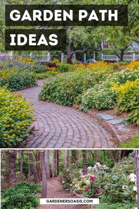 Garden Path Ideas: 10 Ways To Create A Beautiful Walkway | Garden Paths Garden Paths And Walkways, Diy Garden Path, Garden Path Ideas, Walkway Garden, Gravel Walkway, Garden Patios, Whimsical Diy, Stone Garden Paths, Path Ideas