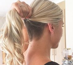 Long Blond Ponytail, Undercut Ponytail Undercut, Blond Ponytail, Undercut Ponytail, Blond Hairstyle, Hair Ritual, Undercut Haircut, Undercut Hairstyles Women, Undercut Long Hair, Brassy Hair