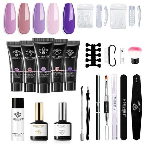 63.Don't miss out on the latest nail trends! Click link for all the juicy details! #nails #nailtools #nailtrend Nail Builder Gel, Poly Nail Gel, Different Nail Shapes, Gel Set, French Nail Art, Gel Nail Kit, Gel Extensions, Nail Art Pen, Nails Polish