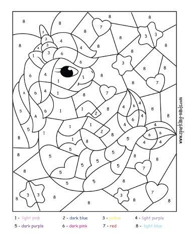 UNICORN MERMAID color by number. Original FREE coloring pages for preschool and kindergarten. #preschool #kindergarten #unicorn #mermaid #coloringpages #printables #homeschooling #mathforkids Color By Number Math, Cute Turtle Drawings, Math Coloring Worksheets, Color By Number Printable, Coloring Worksheet, Turtle Drawing, Unicorn Mermaid, Do A Dot, Math Coloring