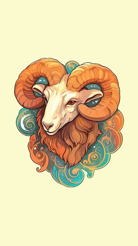 Explore our stunning collection of Aries-inspired apparel and home decor, adorned with vibrant colors and esoteric motifs. Click on the link above to shop now and infuse your life with the energetic spirit of the Ram Aries Animal, Aries Fantasy Art, Aries Drawing, Zodiac Aries Art, Ram Illustration, Aries Witch Art, Ram Drawing, Aries Vibes, Ram Art