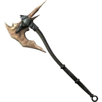 Dragonbone Battleaxe (Dawnguard) | Elder Scrolls | Fandom Fantasy Environment, Homebrew Items, Dragon Bones, Fantasy Ideas, D D Items, Magic Items, Dragon Knight, Dungeons And Dragons Homebrew, Fantasy Rpg