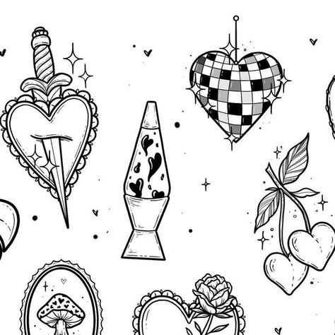 Tattoo Portfolio Ideas Design, Valentine Flash Tattoo, Valentines Tattoo Flash, Taylor Acorn, Valentines Flash, Practice Tattoos, Flash Drawing, Flash Tats, J Tattoo