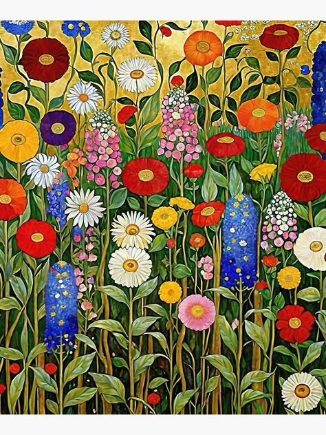 Gallery Wallpaper, Abstract Flower Art, Art Gallery Wallpaper, Paintings Art, Abstract Flower, Gustav Klimt, Abstract Flowers, Floral Patterns, Illustrations Posters