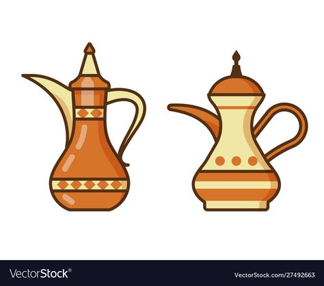 Arabic Coffee Illustration, Arabic Coffee Pot, Coffee Line, Halloween Party Poster, Bat Silhouette, Witch Silhouette, Fire Icons, Rabbit Collection, Outline Design