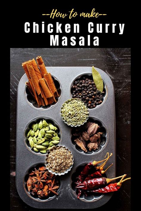 How to make your own Chicken Curry Masala Powder (Spice-Mix) at home? And the best thing about this Indian spice mix is that it can also be used for Mutton/Lamb Curry dishes. Also, you can adjust the flavour profile as per your taste. Chicken Masala Powder Recipe, Best Curry Recipe, Indian Spice Mix, Curry Masala, Masala Powder Recipe, Whole Spices, Cooking Recipes In Urdu, Homemade Curry, Best Curry