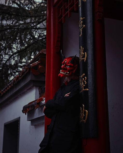 Yakuza Astetic, Oni Aesthetic Red, Oni Mask Aesthetic, Red Mask Aesthetic, Japanese Red Aesthetic, Japanese Yakuza Aesthetic, Oni Aesthetic, Yakuza Aesthetic, Japanese Yakuza