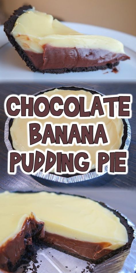 Banana Pudding With Chocolate, Chocolate Banana Pie Recipe, Chocolate Banana Pudding Pie, Chocolate Banana Pudding Cake, Chocolate Banana Pudding Recipe, Banana Chocolate Pie, Chocolate Banana Cream Pie Recipe, Banana Chocolate Pudding, Chocolate Banana Cream Pie