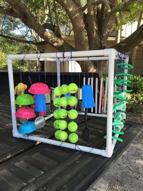 How about a fun play box? This is quite simple to create and should only be a few hours to make Puppy Culture Ideas, Dog Play Ground Ideas Backyards, Dog Backyard Ideas, Dog Playground Backyard, Doggie Playground, Puppy Culture, Raising Puppies, Puppy Playground, Whelping Puppies