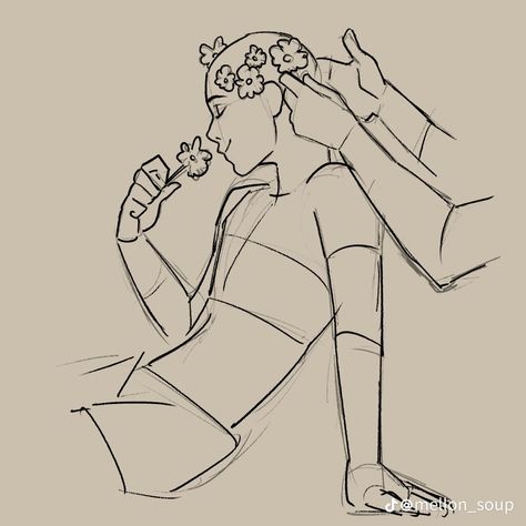 Holding Rose Pose Reference Drawing, Two Character Drawing Poses, Bases Drawing Mellon Soup, Thumbs Up Art Reference, Being Carried Pose, Pose Reference Melon Soup, Melon Soup Poses, Mellon Soup Poses, Holding Swords Pose Reference Drawing