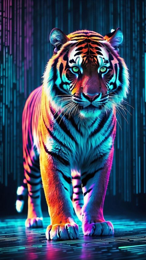 Wallpaper Tiger, Neon Tiger, Neon Jungle, Adidas Wallpapers, Siberian Tiger, Baby Tiger, Tiger Cub, Bengal Tiger, Tiger Tattoo