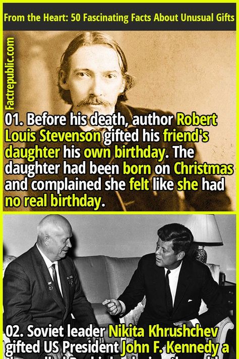 Facts About People, Fact Republic, Robert Louis Stevenson, Robert Louis, Unusual Gift, Fascinating Facts, Random Facts, Garage Design, Us Presidents