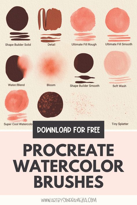 FREE Procreate Brushes - Watercolor Style Procreate Brushes Free Download, Procreate Watercolor Brushes, Procreate Brushes Download, Procreate Downloads, Lavender Stamp, Digital Art Tutorial Beginner, Free Procreate Brushes, Procreate Watercolor, Brush Watercolor