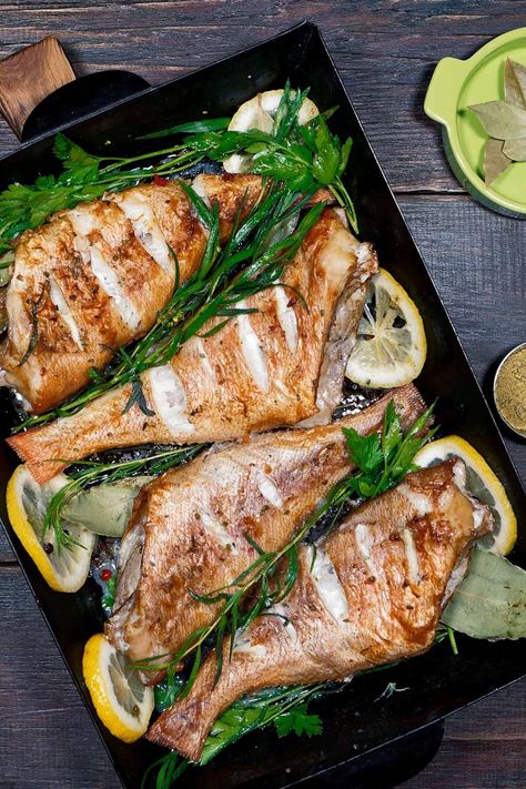 Best Baked Rockfish Recipe Baked Rockfish Recipes, Rockfish Recipes, Lemon Caper Sauce, Catfish Recipes, Grilled Potatoes, Cod Recipes, Fish Recipes Healthy, Grilled Veggies, Baked Fish