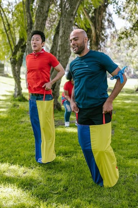 Sack Race, Recreational Activities, Two Men