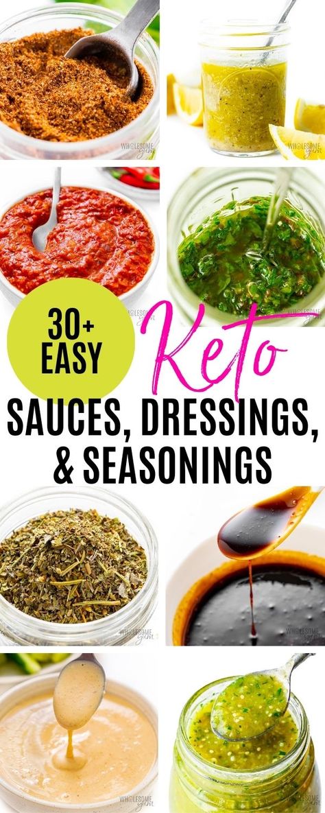 Keto Sauces, Dressings, & Seasonings Low Carb Condiments List, Keto French Dressing, Low Carb Marinades, Keto Dressings For Salads, Sugar Free Sauces, Keto Dressing, Sugar Free Diet Plan, Keto Seasoning, Keto Sauce