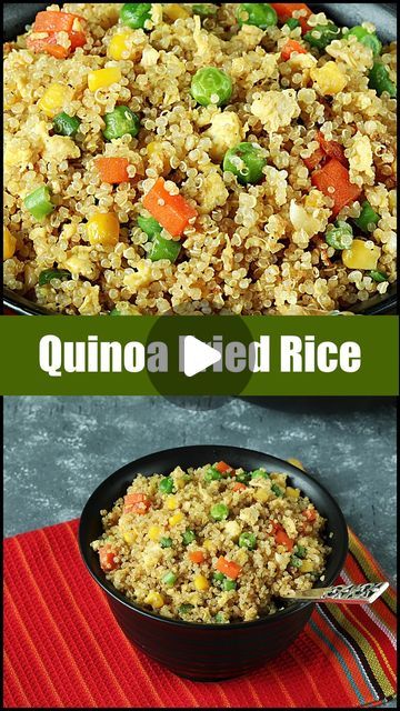 Swasthi's Indian Recipes on Instagram: "Quinoa Fried Rice https://www.indianhealthyrecipes.com/quinoa-fried-rice/ Easy Quinoa Fried Rice made with precooked quinoa & plenty of mixed vegetables. A perfect & simple dinner for any day! #quinoafiredrice #quinoa #friedrice #swasthisrecipes" Fried Quinoa Recipes, Quinoa Recipes Indian, Fried Quinoa, Quinoa Fried Rice, Quinoa Spinach, Easy Quinoa, Broccoli Rice, Simple Dinner, Fried Rice Recipe