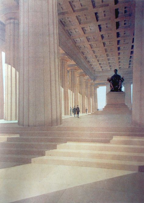 Memorial Aesthetic, Penn Station Nyc, John Russell, Industrial District, Neoclassical Architecture, New Architecture, Animation Art Sketches, Lincoln Memorial, Architecture History