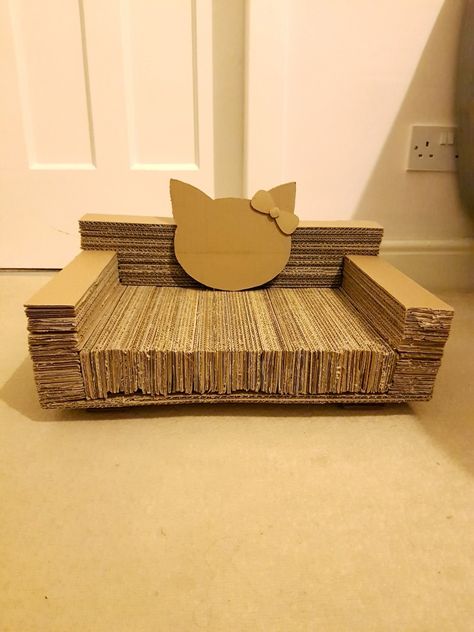 Cardboard Cat, Cardboard Cat Toys, Diy Cat Couch Cardboard, Diy Cat Stuff Cardboard, Cat Bed Out Of Cardboard, Diy Cat Home Cardboard, Cat House Diy Cardboard, Cat House Of Cardboard, Art Carton