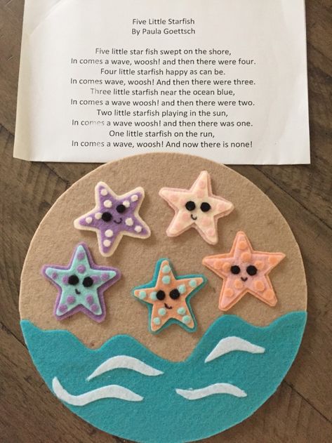 Flannel Friday Story Time Felt Boards, Preschool Felt Stories, Felt Story Boards Ideas, Star Fish Craft, Flannel Board Ideas, Good Friday Crafts, Flannel Stories, Felt Board Patterns, Ocean Theme Preschool