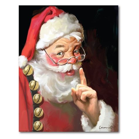 Secret Santa Canvas Wall Art Santa Claus Pictures, Santa Canvas, Santa Paintings, Santa Art, Santa Pictures, Holiday Wall Decor, Santa Face, Christmas Canvas, Santa Clause