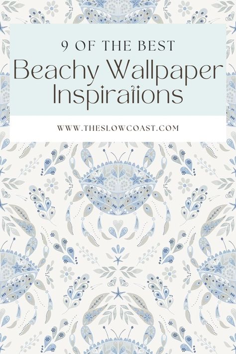 Discover a selection of 9 coastal wallpaper designs to bring the seaside into your bathroom. From the charm of seashell patterns to the allure of palm prints, these wallpapers offer a quick and impactful way to refresh your space. Look into our guide and find the perfect wave of inspiration for your home's coastal transformation. Blue And White Coastal Bathroom, Coastal Cottage Powder Room, Coastal Bathroom With Wallpaper, Sea Salt Wallpaper, Wallpaper Small Laundry Room, Coastal Vintage Bathroom, Southern Coastal Bathroom, Wallpaper For Beach House, Neutral Coastal Wallpaper