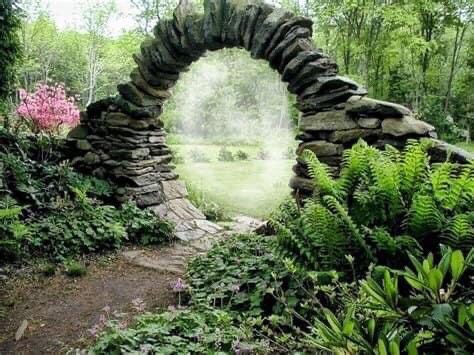 Moon Gate, Bar Diy, Shabby Chic Garden, Hidden Garden, Garden Arbor, Garden Entrance, Stone Arch, Garden Terrace, Diy Outdoor Decor