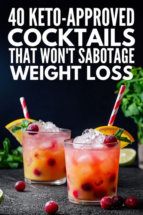 Healthy Alcoholic Drinks, Low Carb Cocktails, Coctails Recipes, Keto Cocktails, Healthy Cocktails, Low Carb Drinks, No Carb Recipes, Low Carb Diets, Recetas Keto