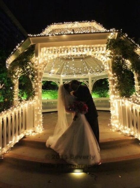 Gazebo Wedding Decorations, Fairytale Hair, Gazebo Decorations, Romantic Backyard, Twilight Wedding, Disneyland Wedding, Outdoor Pavilion, Gazebo Wedding, Disney Fairy Tale Weddings