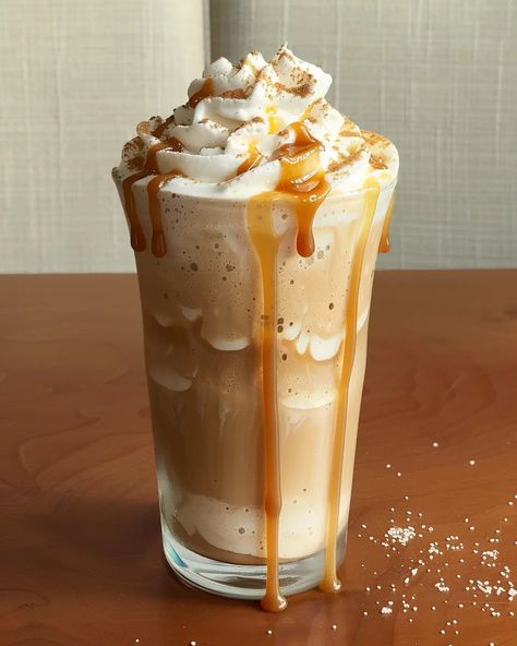 Caramel Frappuccino - recipeflash.com Caramel Machiatto Frappe, Iced Caramel Frappe Recipe, Caramel Frappuccino Recipe, Caramel Coffee Recipe, Caramel Frappe, Dessert Cups Recipes, Drinks Aesthetic, Coffee Caramel, Caramel Frappuccino