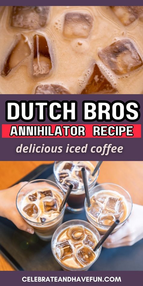 This creamy, chocolatey, and espresso-packed drink is a treat for coffee lovers. Check out the recipe for Dutch Bros Annihilator Iced Coffee. Diy Dutch Bros Drinks, Dutch Bros Annihilator Recipe, Dutch Bros Drinks Recipes, Dutch Bros Drinks, Medium Recipe, Chocolate Macadamia, Iced Mocha, Dutch Bros, Sugar Free Syrup