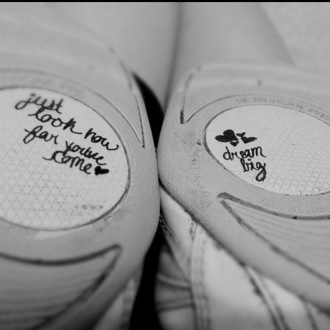 Quotes on cheer shoes. Cheerleading flyer inspiring bases...idea write bible verse and inspiration for ava before competition for her to see <3 Cheer Shoes Quotes, Cheerleading Flyer, Cheerleading Quotes, Cheerleading Coaching, Cheerleading Competition, Cheers Photo, Cheer Athletics, Cheer Shoes, Job Well Done