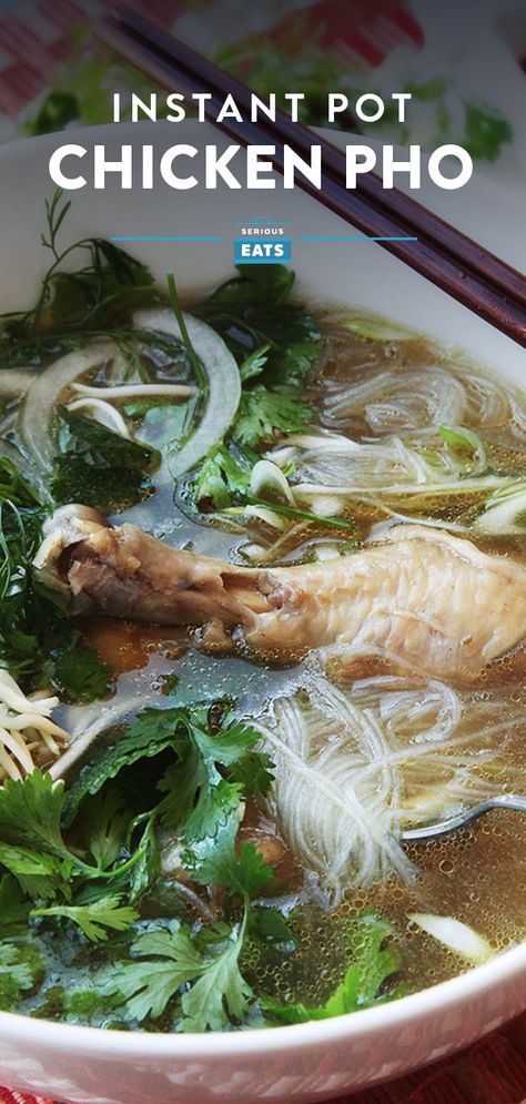 30-Minute Pressure Cooker Pho Ga (Vietnamese Chicken Noodle Soup) Recipe Instant Pot Chicken Pho, Pho Ga Recipe, Pressure Cooker Pho, Pho Ga, Awesome Chicken, Vietnamese Chicken, Chicken Pho, Pho Soup, Chicken Noodle Soup Recipe